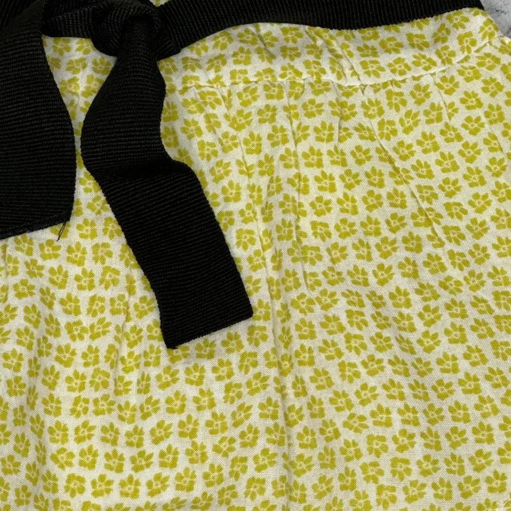 Zara Kids Girls Toddler 3-4 Yellow White Ruffle Tiered Elastic Waist Pull On - Picture 2 of 7